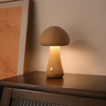 Mushroom Night Light Touch Control Dimmable Lamp - Style A Beech - 1