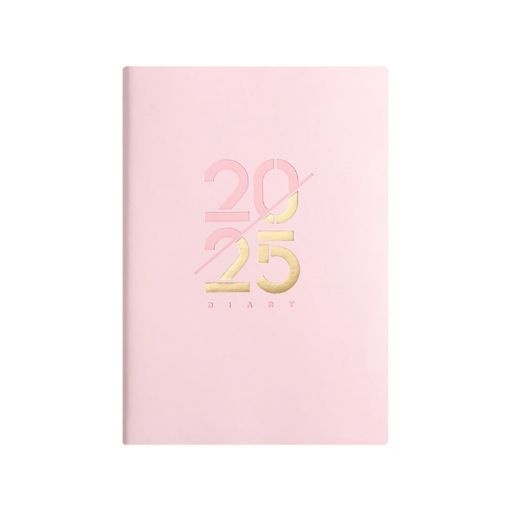 2025 Pink Leather Daily Planner A5 Notebook - 1