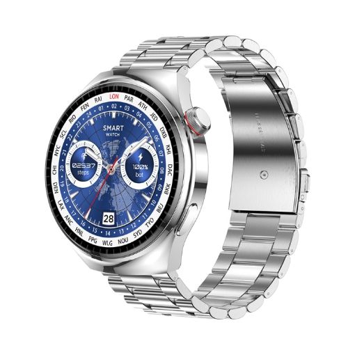 LEMFO LF38 Smart Watch 1.6" IPS Screen Steel Strap Blood Oxygen Monitoring Silver - 1