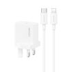 USAMS CC227 20W Fast Charging Charger Set - USB-C to 8 Pin - UK Plug - 1