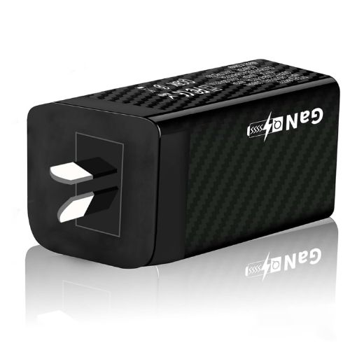 Carbon Fiber GaN PD65W Type-C + QC3.0 USB Quick Charger, AU Plug - 1