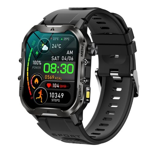 T26 1.96" Smart Watch - Bluetooth Call/Health Monitoring - Black - 1