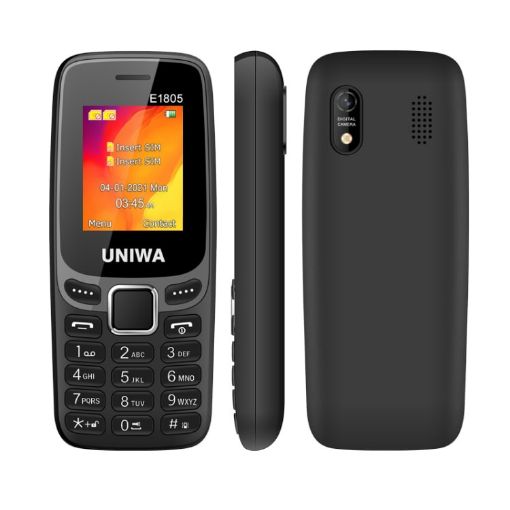 UNIWA E1805 1.77" SC6531E Dual SIM GSM Bluetooth Torch FM MP3 MP4 Black - 1