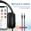 Portable Digital Display FM Headphone - Black - 8
