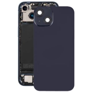 iPhone 14 Plus Glass Battery Back Cover with Flash Bracket - Black - 1