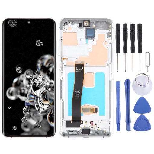 Samsung Galaxy S20 Ultra 4G/5G SM-G988 OLED LCD Screen Digitizer Assembly Silver - 1