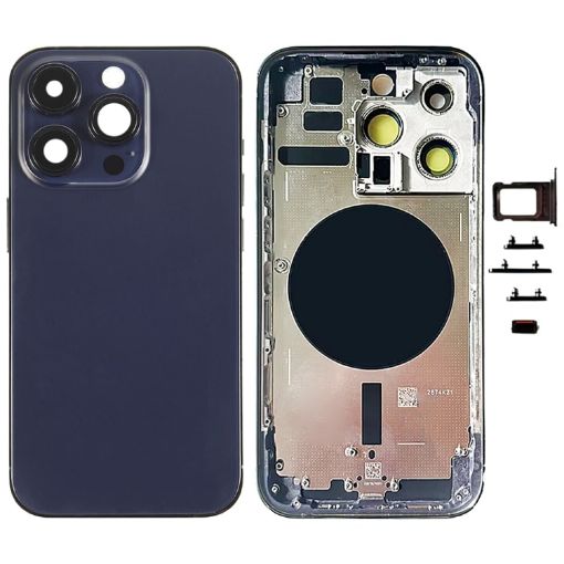 iPhone 14 Pro Battery Back Cover with Side Keys & Card Tray - Purple - 1