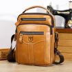 BULL CAPTAIN 0400 Large-Capacity Cowhide Crossbody Bag (Yellow) - 1