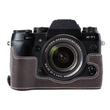 FUJIFILM X-T1 Buffalo Texture PU Leather Camera Half Case Base - 1