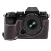 FUJIFILM X-S20 Buffalo Texture PU Leather Camera Half Case Base - Dark Coffee - 1
