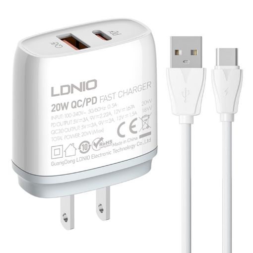 LDNIO Q229 Fast Charger with USB to Type-C Cable - 1