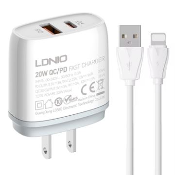 LDNIO Q229 Fast Charger with 1m USB to 8 Pin Cable - 1