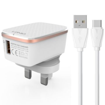 LDNIO A1204Q QC3.0 18W USB Fast Charger with 1m USB-C Cable - 1