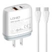 LDNIO Q229 Fast Charger with Type-C Cable - US Plug (White) - 1
