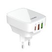 LDNIO Q334 32W Type-C Charger + Dual USB Port - EU Plug (White) - 1