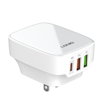 LDNIO Q334 32W Type-C Charger + Dual USB Port - US Plug - 1