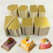 100pcs 130x40mm Rectangle Golden Paper Plates Dessert Board Base - 6