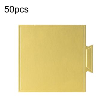 50pcs 100mm Square Golden Paper Plates Dessert Board Base Mousse Mat Cake Cardboard Pastries Display Tray - 1