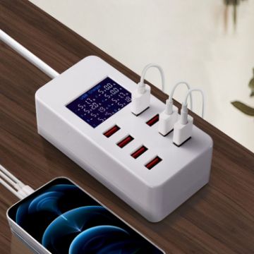 A8B 50W 8 Ports USB Smart Charging Station with Digital Display - 1