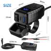 PD3.0 Motorcycle USB Charger with Voltage Meter & Switch - Green Screen - 3
