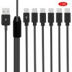 JUNSUNMAY 6 in 1 USB 2.0 to Type-C Splitter Cable - 1.5m - 1