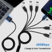 JUNSUNMAY 6 in 1 USB 2.0 to Type-C Splitter Cable - 1.5m - 4