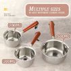 200ml Stainless Steel Mini Hot Milk Oil Pot with Rack - Frying Pan - 5