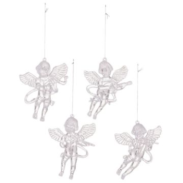 Acrylic Angel Christmas Tree Ornaments 4pcs/Pack - Transparent - 1