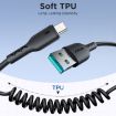 JOYROOM SA38-AC3 3A USB to USB-C Coiled Fast Charging Cable - 6