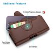 NUOKU Dual Phone Belt Clip Carrying Pouch Leather Case - Dark Brown - 3