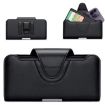 NUOKU Dual Phone Belt Clip Carrying Pouch Leather Case - Black - 1