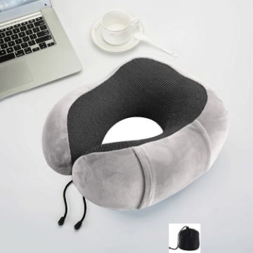 Magnetic Memory Foam U-shaped Pillow - Gray - 1