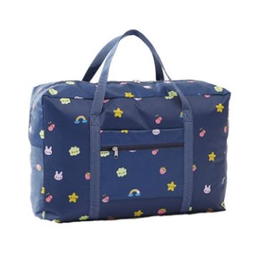 Waterproof Foldable Hand Luggage Bag - Navy Blue Rainbow - 1