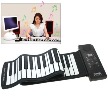 Portable MIDI Silicone Roll Up Piano Keyboard 61 Keys - 90 x 7 x 0.6cm - 1