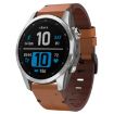 Garmin Fenix 7S 20mm Leather Steel Buckle Watch Band - Brown - 1