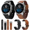 Garmin Fenix 7S 20mm Leather Steel Buckle Watch Band - Brown - 4