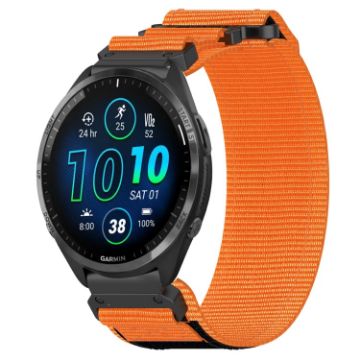 Garmin Forerunner 965 22mm Nylon Watch Band - Orange - 1