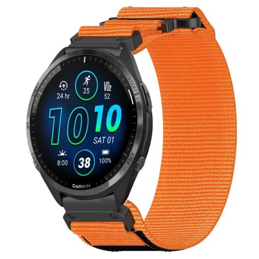 Garmin Forerunner 965 22mm Nylon Watch Band - Orange - 1