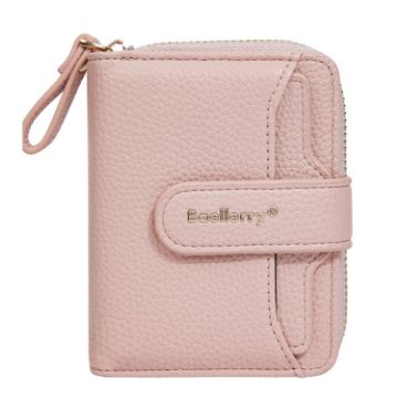 Baellerry N1915 Lychee Pattern Women Short Wallet - Light Pink - 1