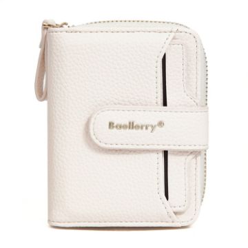 Baellerry N1915 Lychee Pattern Women Short Wallet - Milk Apricot - 1