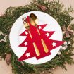 6pcs Christmas Tree Knife and Fork Sleeve Tableware Bag - Green - 4
