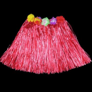 30cm Halloween Hula Show Costume Grass Skirt Red - 1