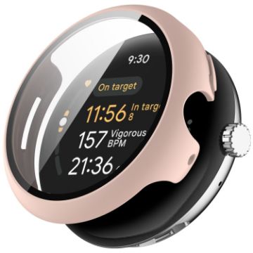 Google Pixel Watch 3 45mm Pink Protective Case + Tempered Film - 1