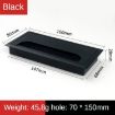 ABS Table Rectangle Wire Hole Cover Outlet Port With Brush PC Desk Cable Organizer - 2