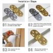Thickened Zinc Alloy Half Round Table Flip Hinge - Silver - 8