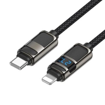 hoco U137 USB-C to 8 Pin PD Charging Cable, 1.2m - Black - 1