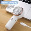 Mini Turbine Handheld Cute Rabbit Electric Fan - Pink - 5