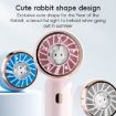 Mini Turbine Handheld Cute Rabbit Electric Fan - Pink - 6