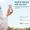 Mini Turbine Handheld Cute Rabbit Electric Fan - Pink - 8