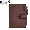 Baellerry D5113 RFID Anti-theft Short Wallet (Dark Brown) - 1